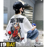 Purely Poetry Chic White Oversized Tees for Kids